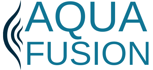 Logo of an aquatic fitness class called Aqua Fusion