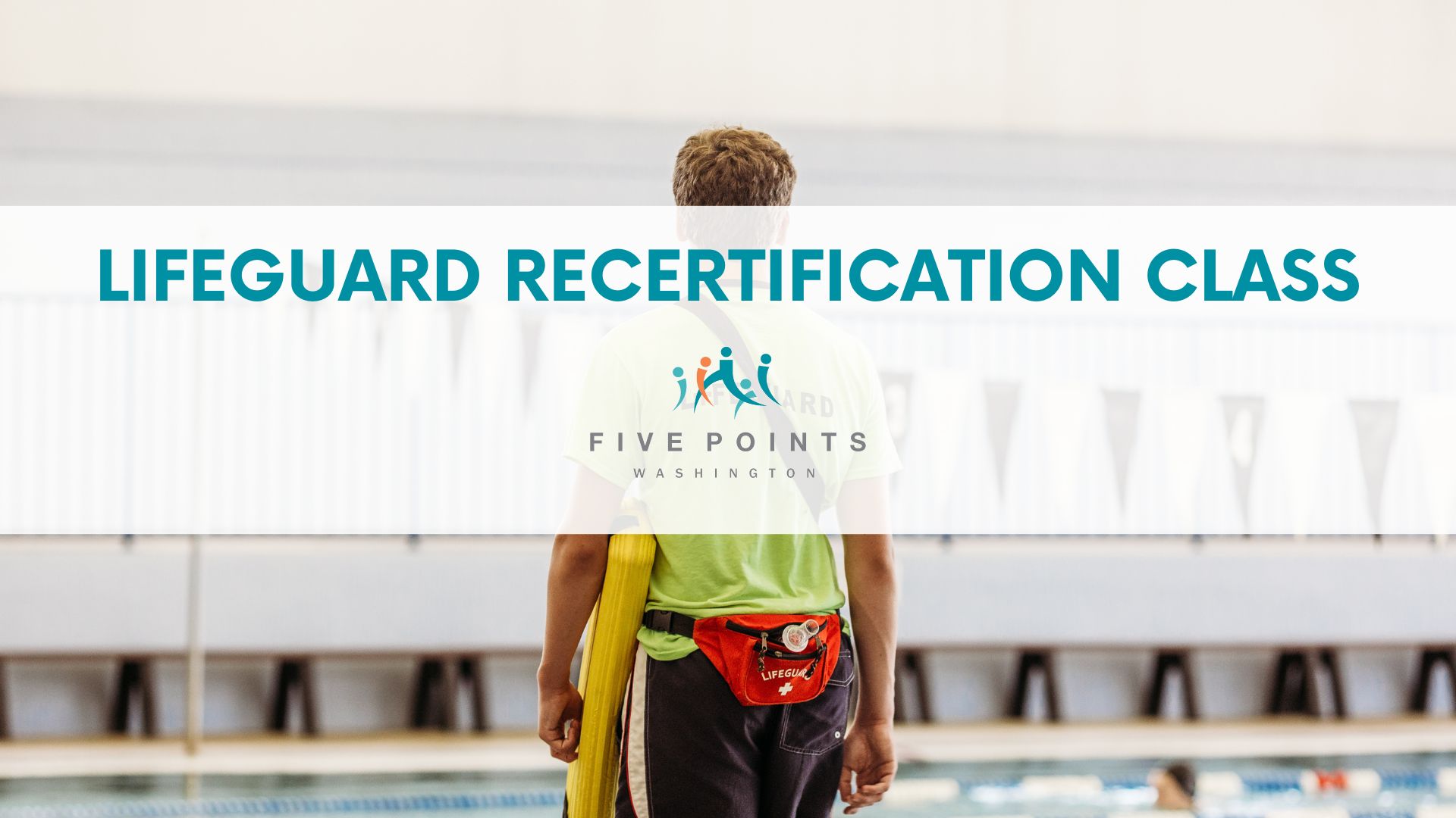Lifeguard recertification class logo and illustration