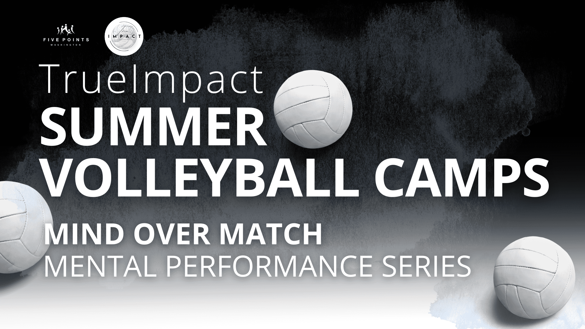 Summer volleyball camps promotional graphic.