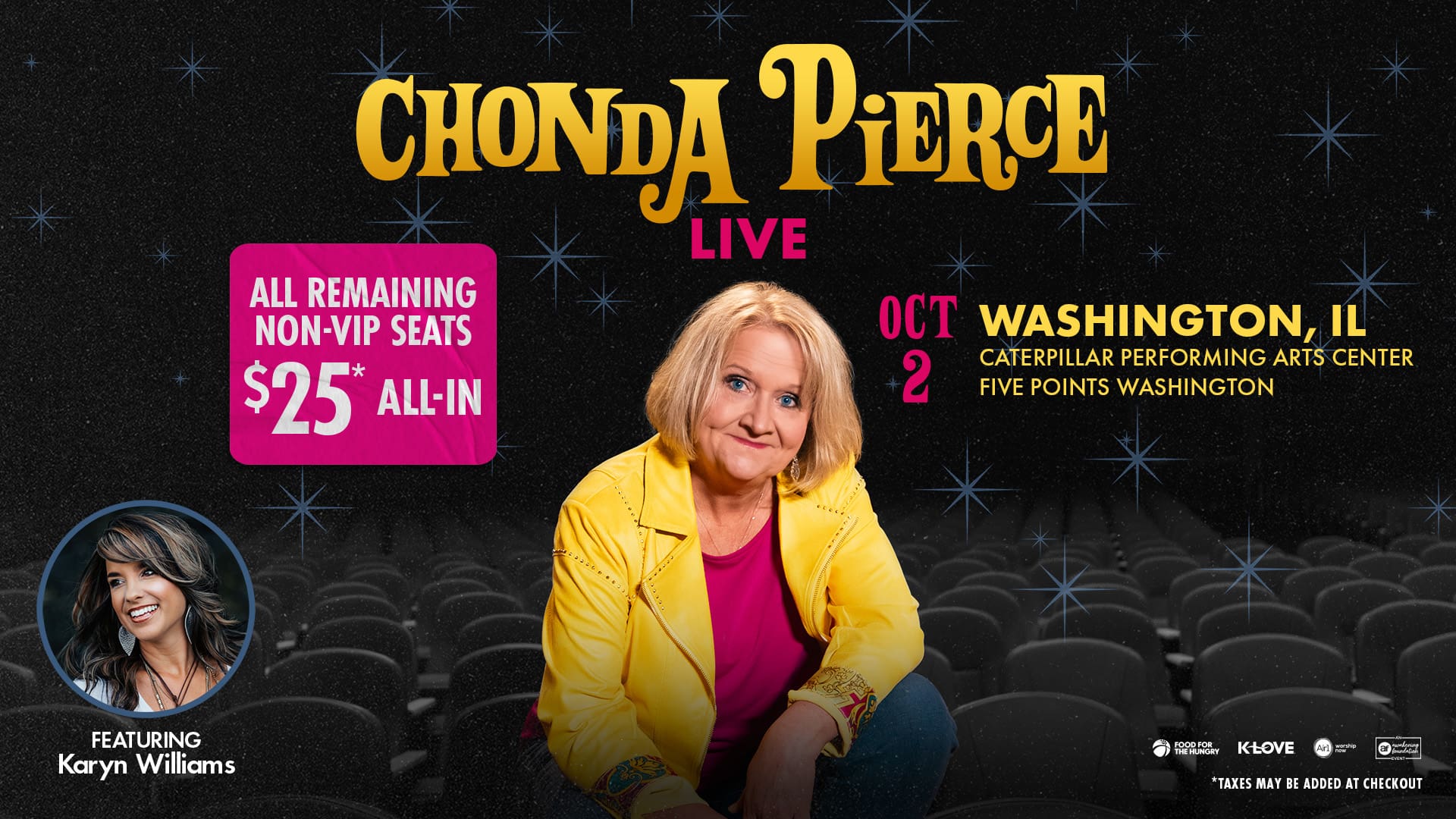 Chonda Pierce live show promotional poster.
