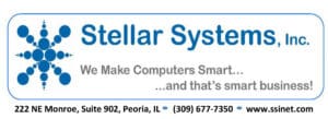 Stellar Systems logo, tagline, and contact info