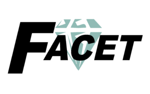 FACET logo with stylized diamond